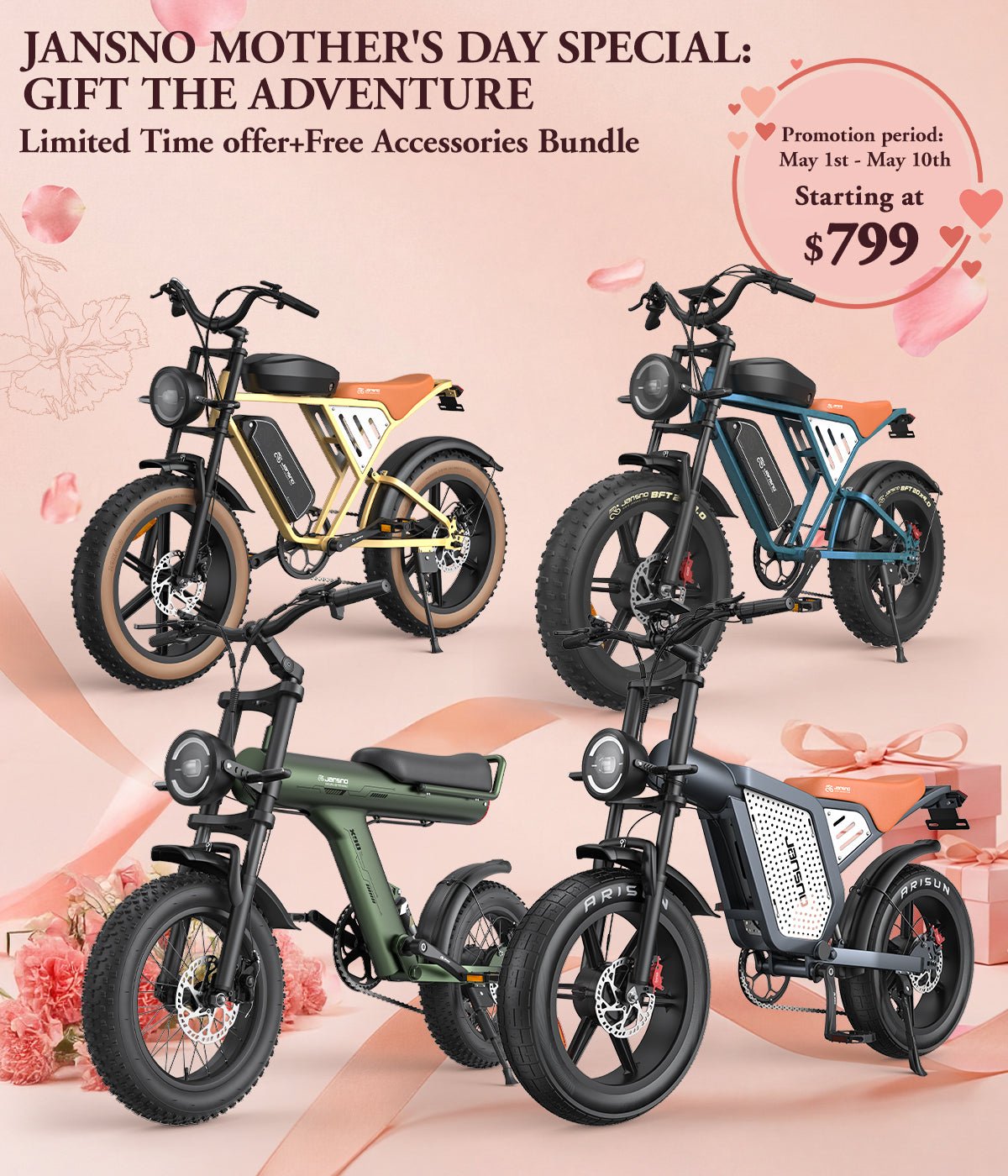 Best Cheapest Electric Bike for Mom Mother’s Day Gift 2026 - Jansno Ebike US