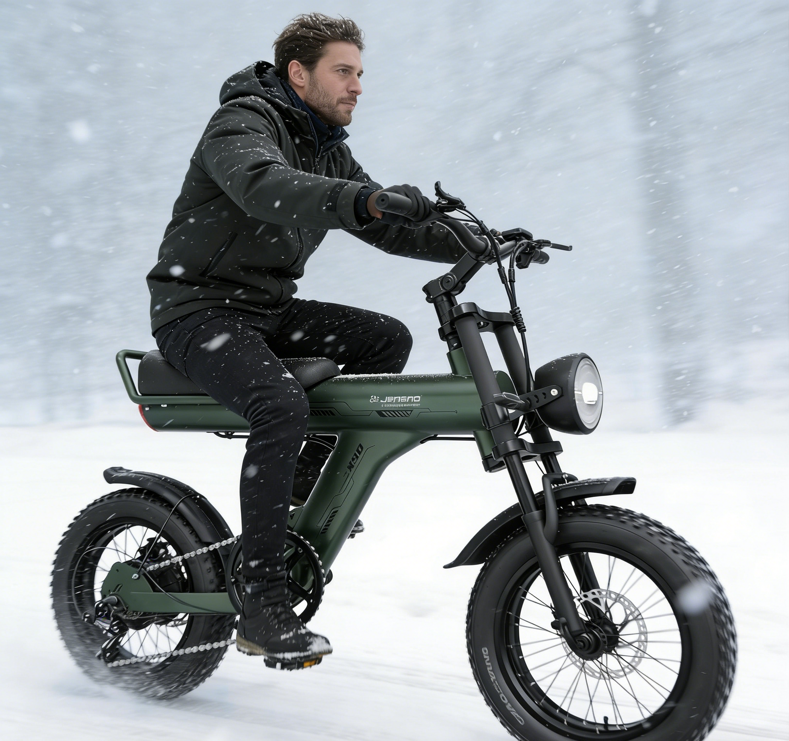jansno x90 fat tire ebike in winter