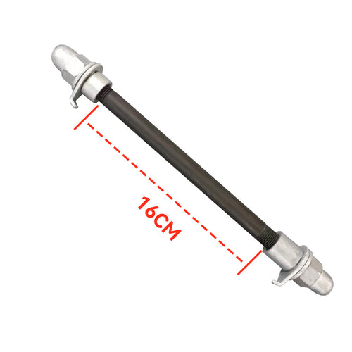 The front wheel axle of an electric bicycle with a length of 16cm