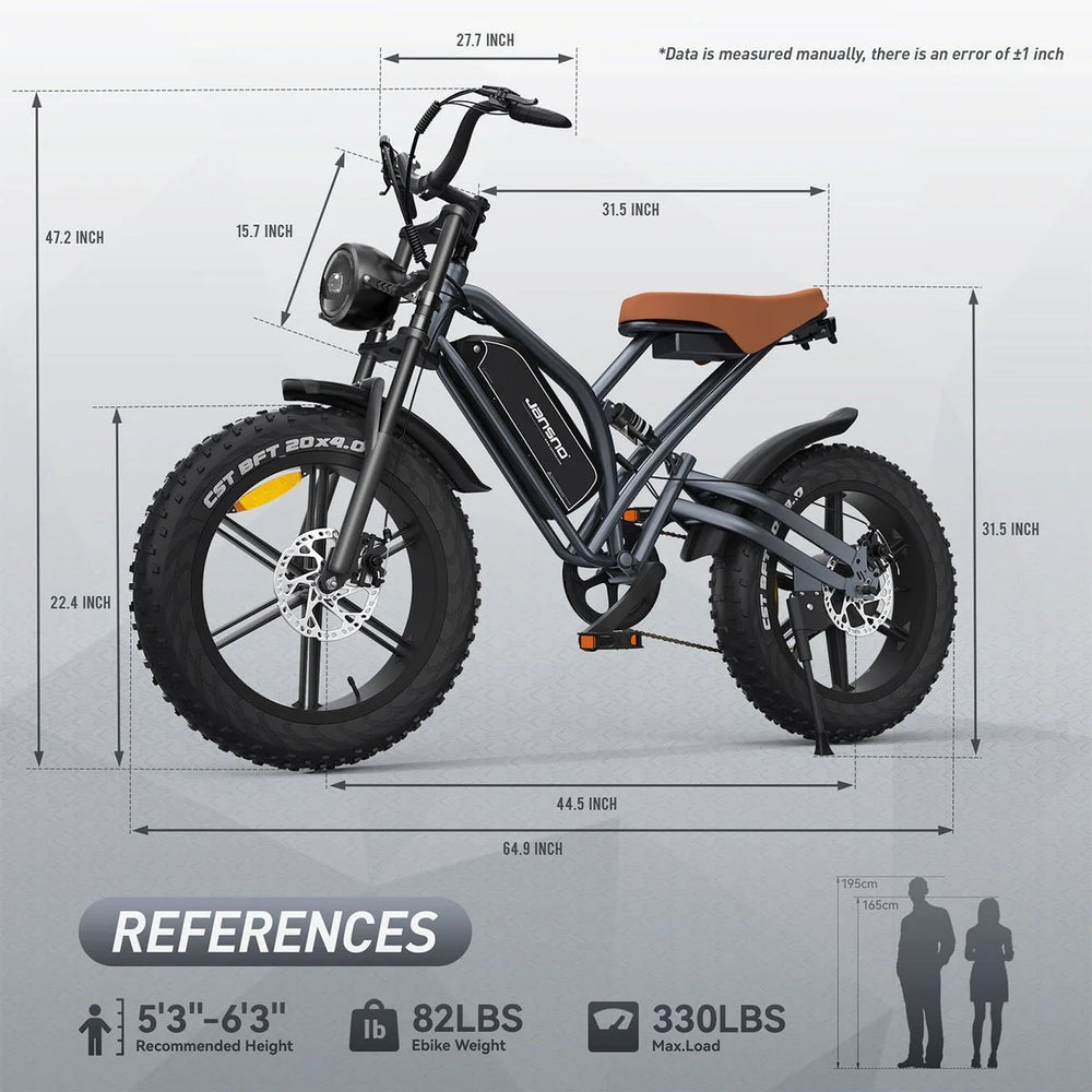 JANSNO X50 Fat Tire Electric Bike for Adults,NFC Display